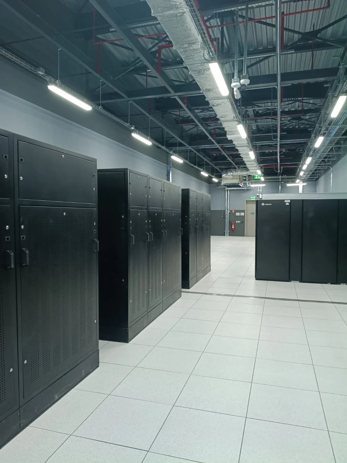 GPU server racks inside a data-center facility